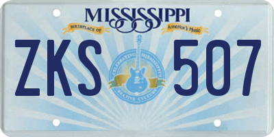 MS license plate ZKS507