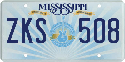 MS license plate ZKS508