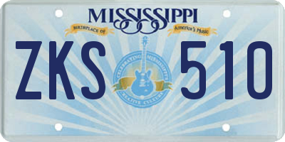 MS license plate ZKS510