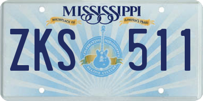 MS license plate ZKS511