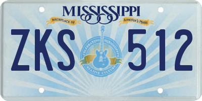 MS license plate ZKS512