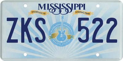 MS license plate ZKS522