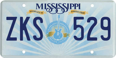 MS license plate ZKS529