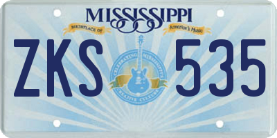 MS license plate ZKS535