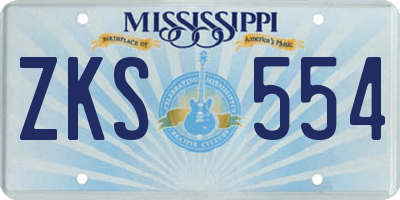 MS license plate ZKS554