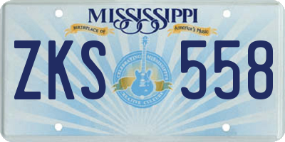 MS license plate ZKS558