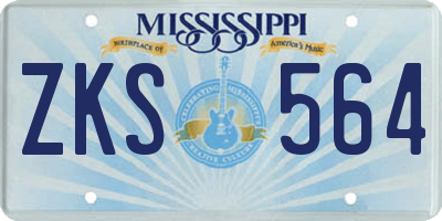 MS license plate ZKS564