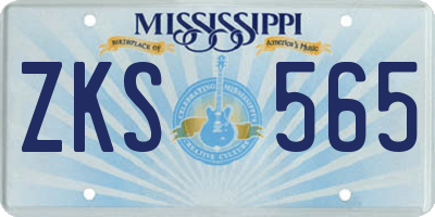 MS license plate ZKS565
