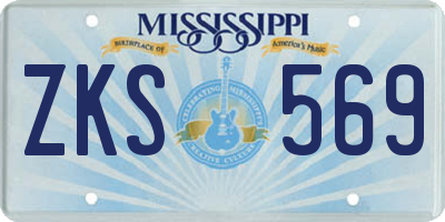 MS license plate ZKS569