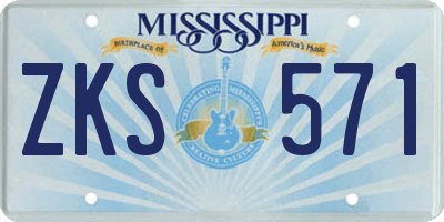 MS license plate ZKS571