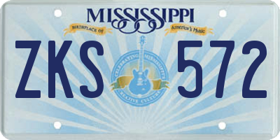 MS license plate ZKS572