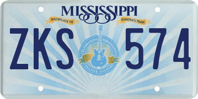 MS license plate ZKS574