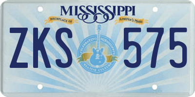 MS license plate ZKS575