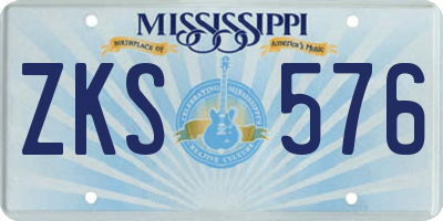 MS license plate ZKS576