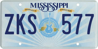 MS license plate ZKS577