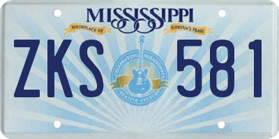 MS license plate ZKS581