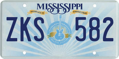MS license plate ZKS582