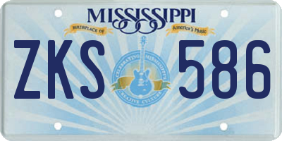 MS license plate ZKS586