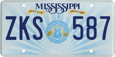 MS license plate ZKS587