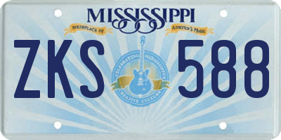 MS license plate ZKS588