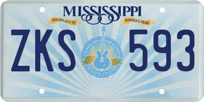 MS license plate ZKS593