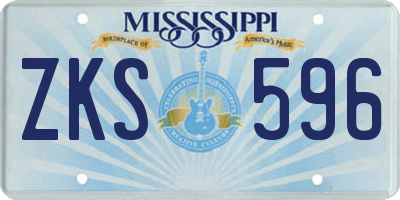 MS license plate ZKS596