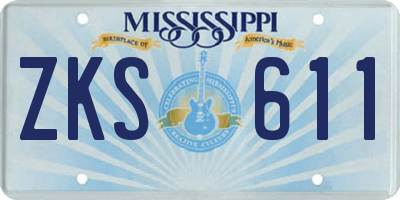 MS license plate ZKS611
