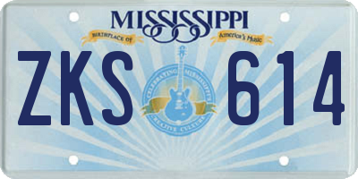 MS license plate ZKS614