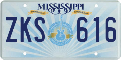 MS license plate ZKS616