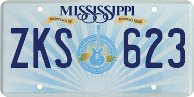 MS license plate ZKS623