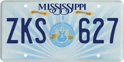 MS license plate ZKS627