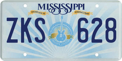 MS license plate ZKS628