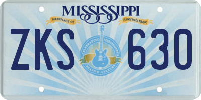 MS license plate ZKS630
