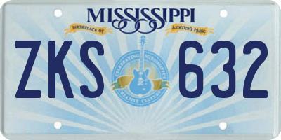 MS license plate ZKS632
