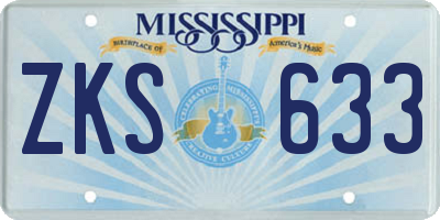 MS license plate ZKS633