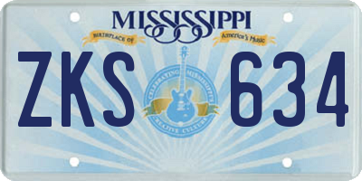 MS license plate ZKS634