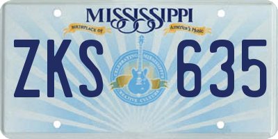 MS license plate ZKS635