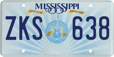 MS license plate ZKS638