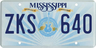 MS license plate ZKS640