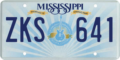 MS license plate ZKS641