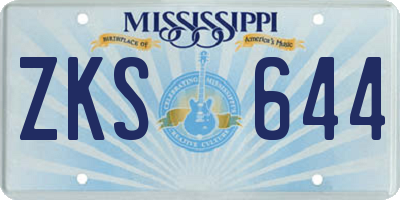 MS license plate ZKS644