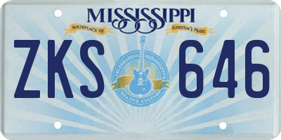 MS license plate ZKS646