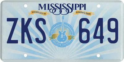 MS license plate ZKS649