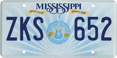 MS license plate ZKS652