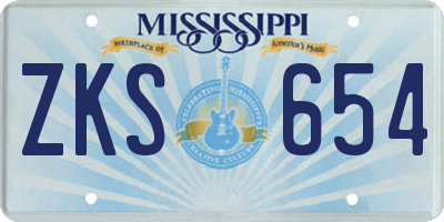 MS license plate ZKS654