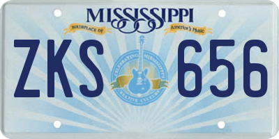 MS license plate ZKS656
