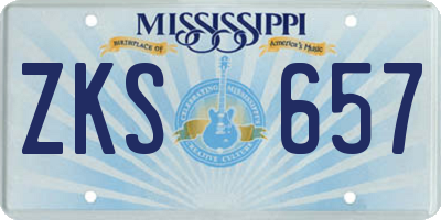 MS license plate ZKS657