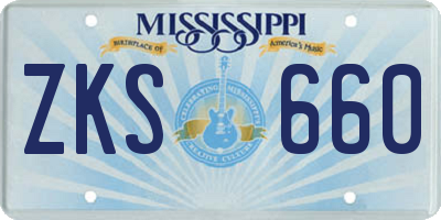 MS license plate ZKS660