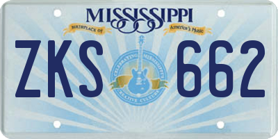 MS license plate ZKS662