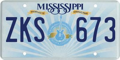 MS license plate ZKS673
